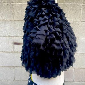 Black Ruffle short sleeve cover top